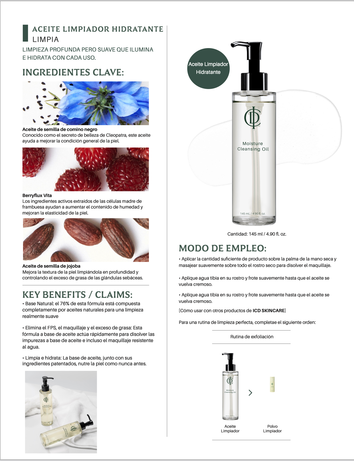 Aceite limpiador hidratante ICD